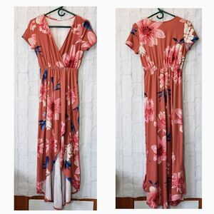 REB & J. 220 Floral High Low Maxi Dress Small